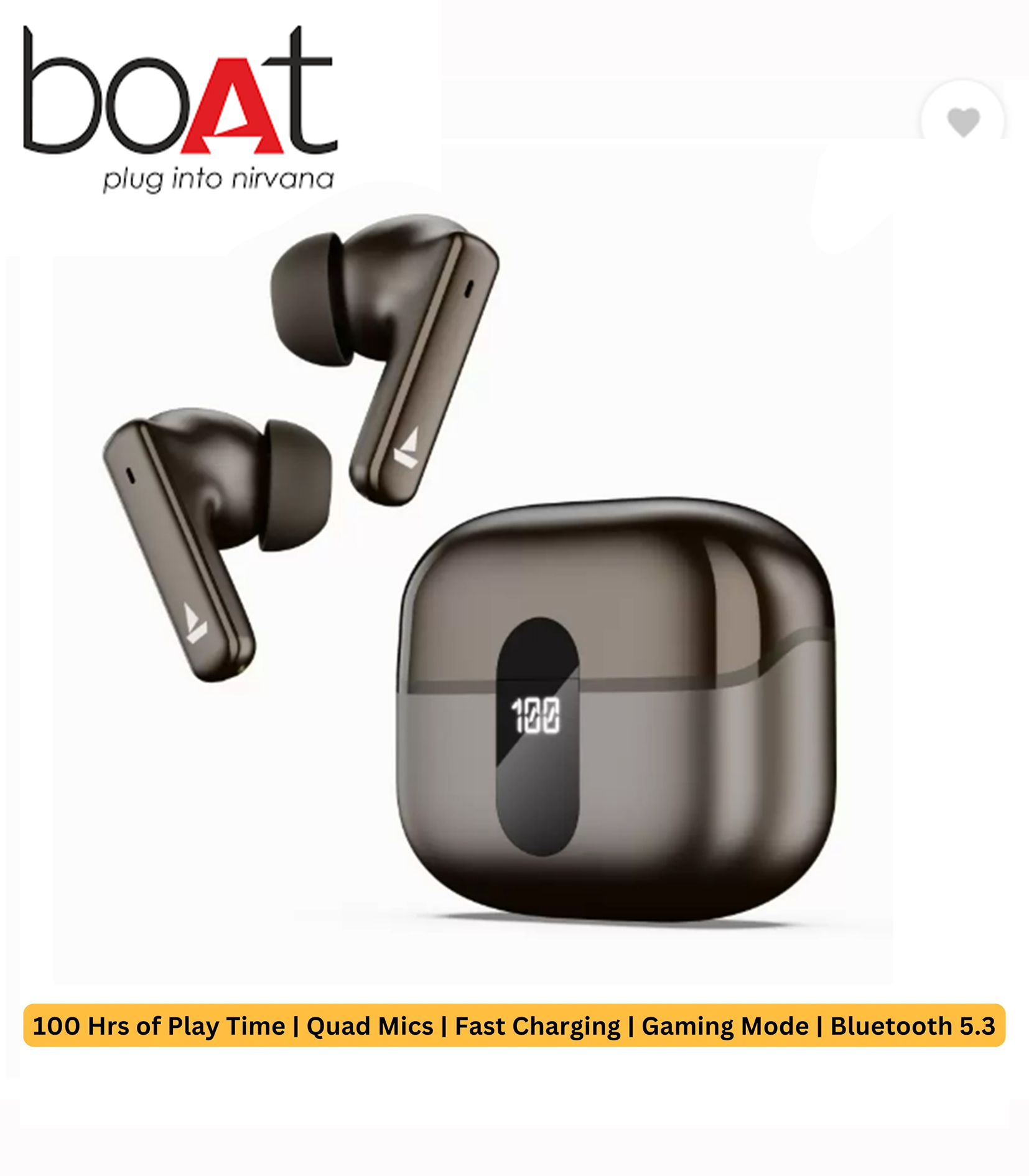 Nirvana bo_At Airdopes 181 Pro earbuds w/ 100 HRS Playback, 4 Mics ENx Technology & ASAP Charge Bluetooth
