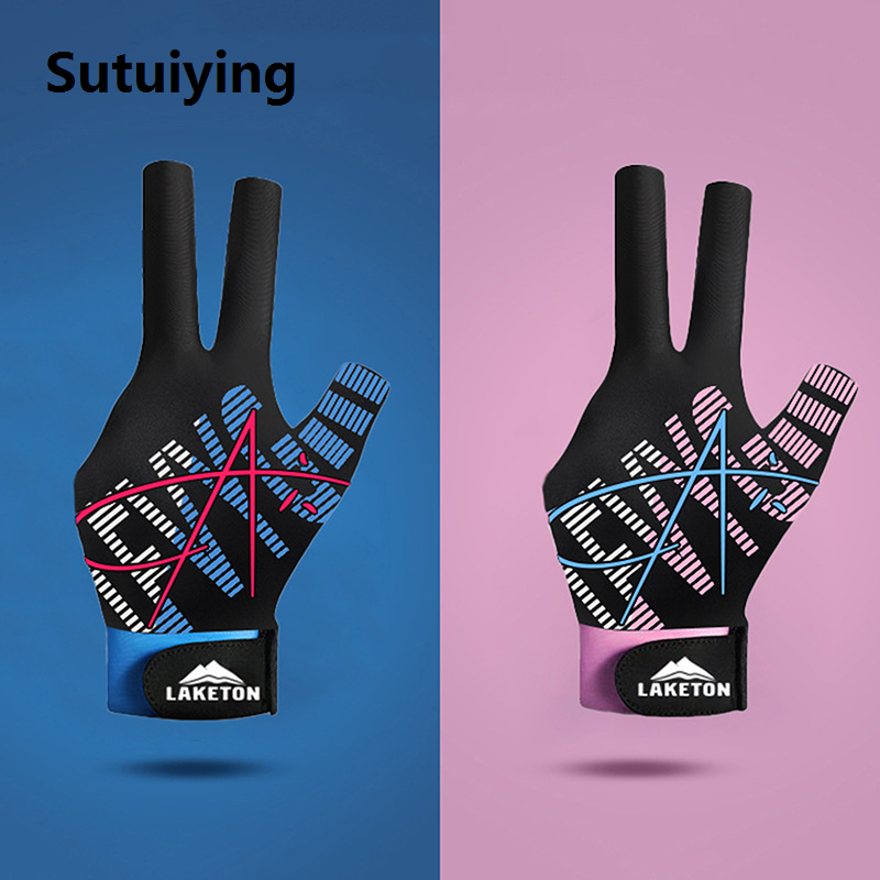 Sutuiying 1pc Left Hand Billiards Glove Three Finger Non Slip Snooker Billiard Gloves Layor