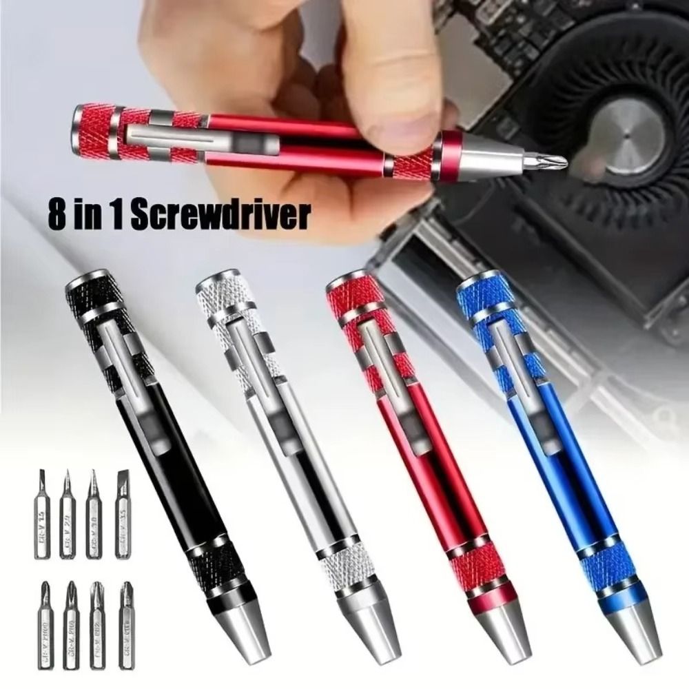 Durable 8 In 1 Mini Screwdriver Pen Precision Pocket Phone Repair Hand Tools Kit Portable Manual Screwdriver Set