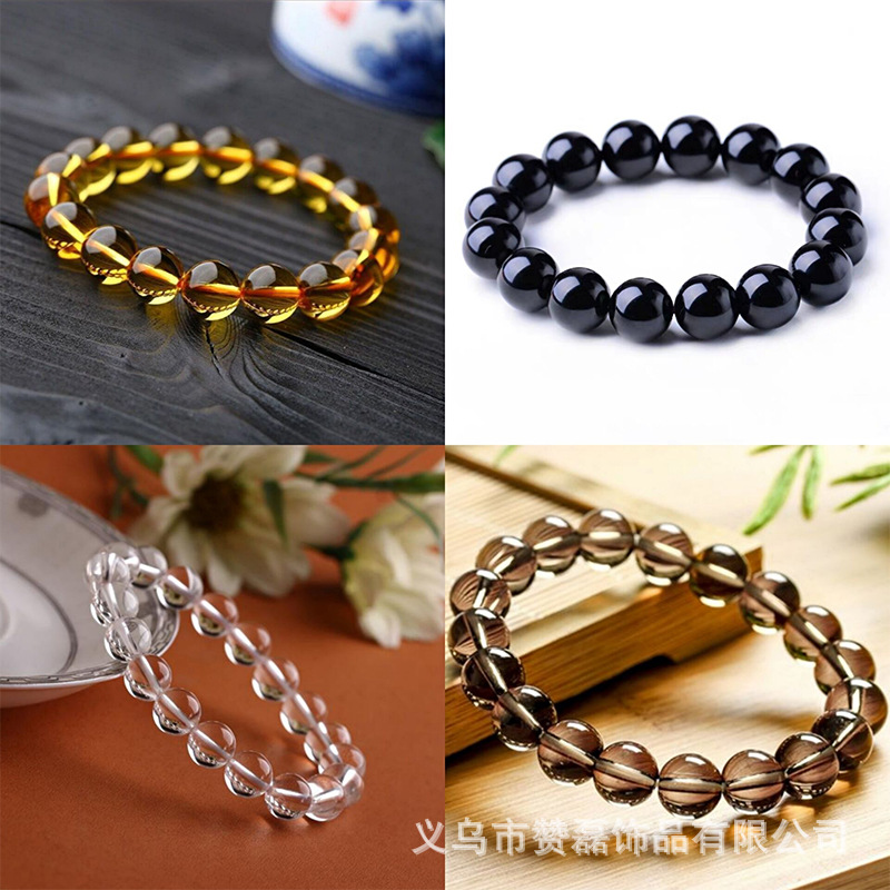 【Top Picks】White Crystal Bracelet Bracelet Female Male DIY Jewelry White Brown Yellow Black DIY Crystal
