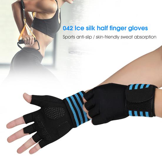 SND Gym Gloves With Elastic Wrist Support | Non Slip Wear Resistant Breathable Fabric Half Gym Gloves With Wrist Support