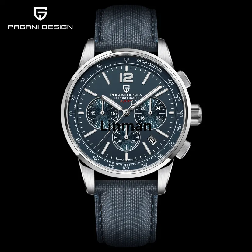 Linman 2024 PAGANI DESIGN New 42MM Men's Quartz Watch Luxury Sapphire Hot Selling Glass 5ATM Waterproof Stainless Steel Watch for Men reloj hombre