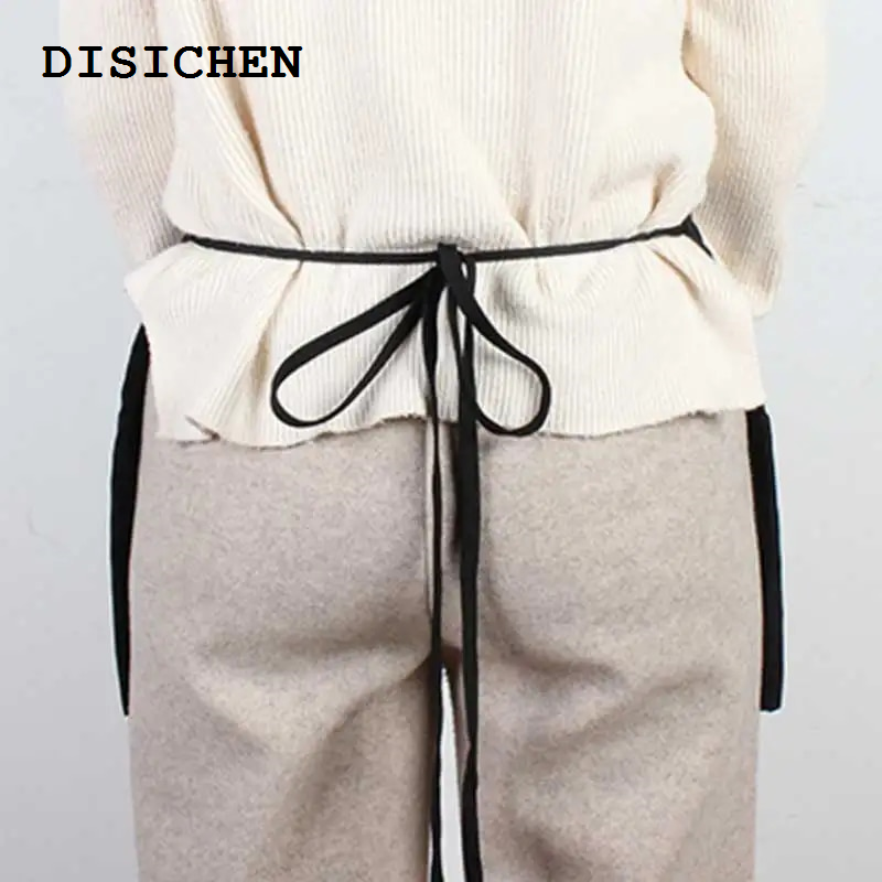 DISICHEN Original Waiter Black Apron Pocket Short Waterproof Waist Apron Catering Baking Bar Hotel Shop Chef Man Women Kitchen Cleaning Working