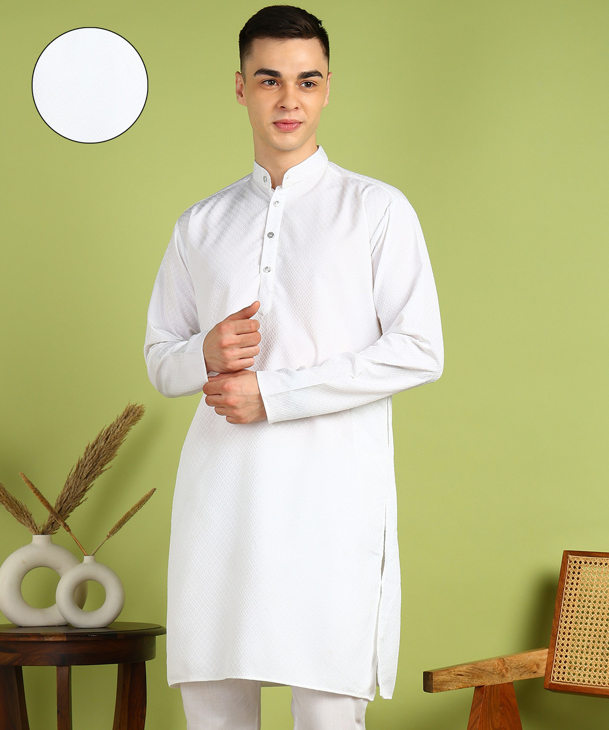 Fabdale Self-Design Pure Cotton Kurta Pant Set | Festive Wear (FUBR-002)