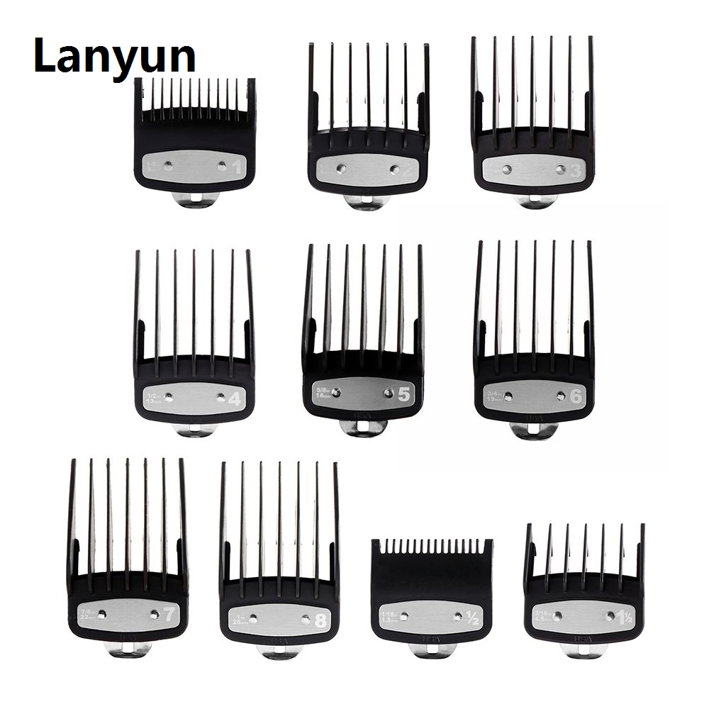 Lanyun 1PC Professional 10 Sizes Hair Clipper Limit Comb Salon Barber Cutting High Quality Guide Replacement Attachment Hair Trimmer Styling Tools