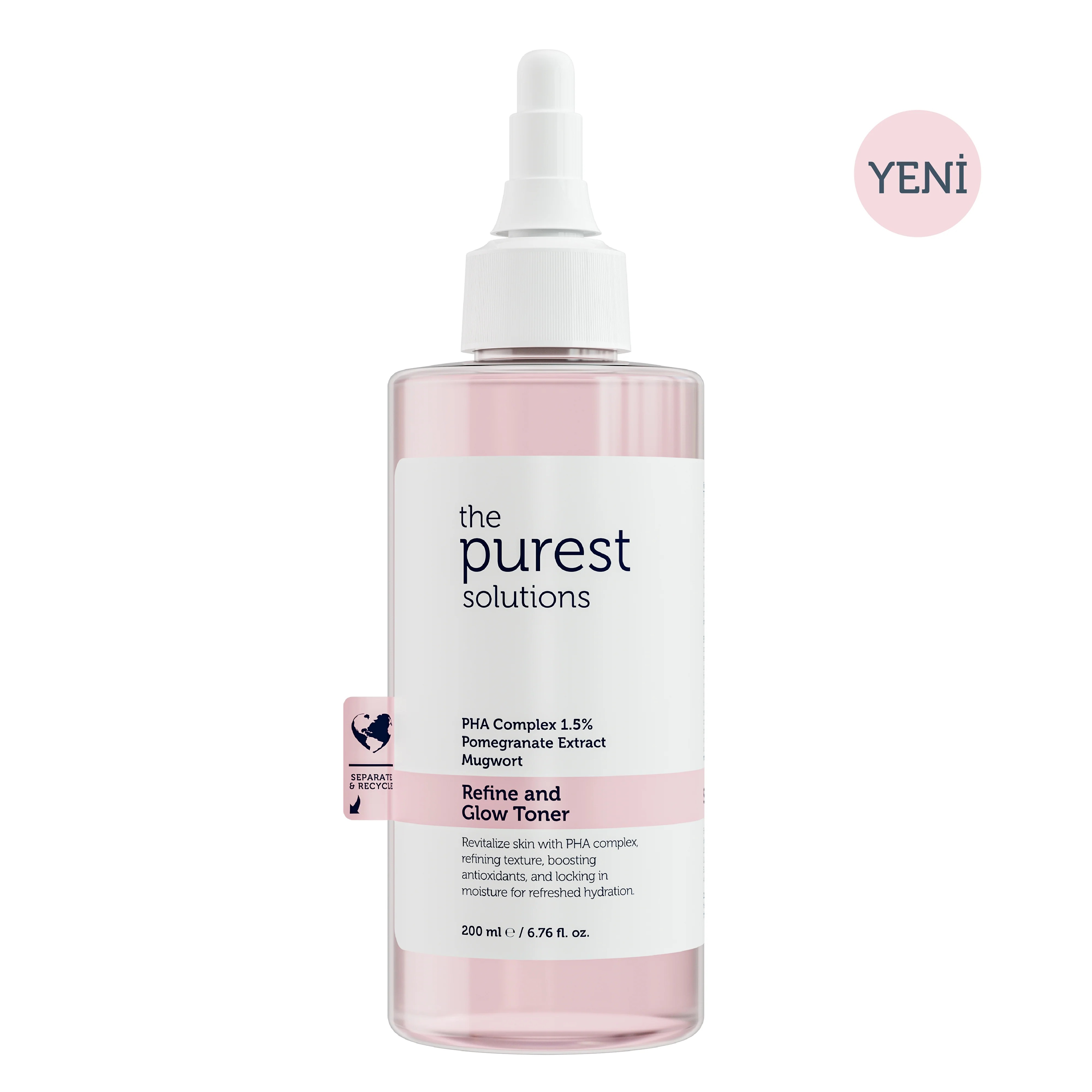 The Purest Solutions Refine and Glow Toner 200ML for Sensitive Skin | Revitalize Skin with PHA Complex