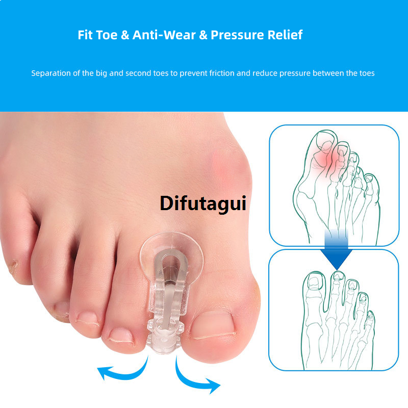 Difutagui 2pieces=1pair Toe Orthosis Clip Pads Big Foot Bone Care Tools Splitter New style Thumb Hallux Valgus Bunion Corrector Overlap Separators