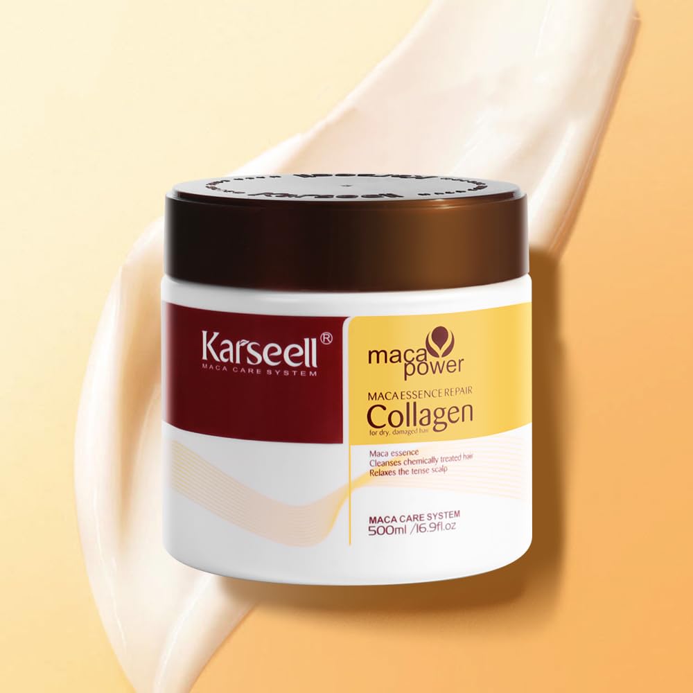 Karseell Hair Repair Mask - Deep Conditioning MACA Collagen for Dry Damaged Hair (16.9 fl oz)