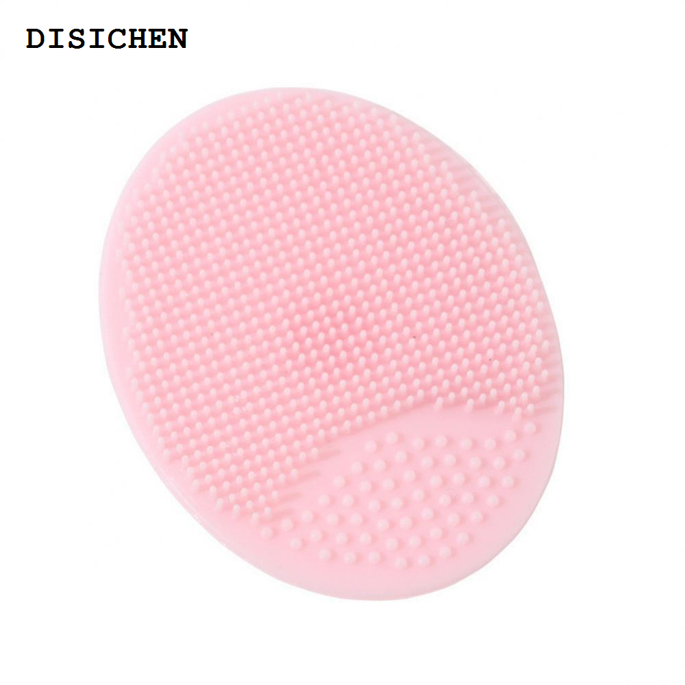 DISICHEN Portable Face Scrub Brush Silicone Facial Wash Pad Dirt Remover Deep Clean Blackhead Removal Tool Oval Cleansing Brush Beauty Tool
