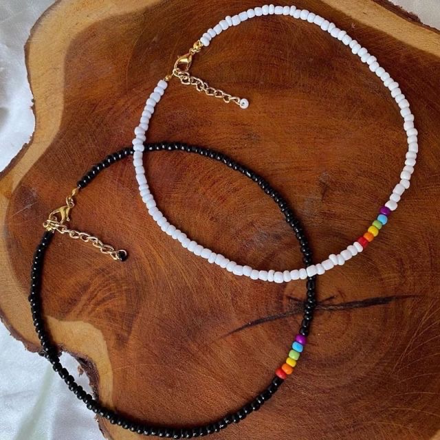 Necklace. Beaded Trendy Choker Necklace 2 Piece Set For Women