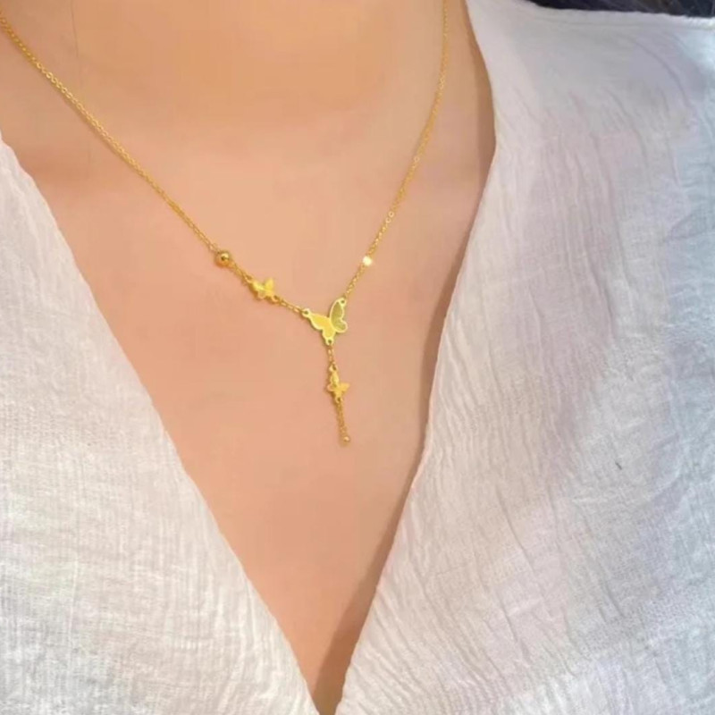 1 Piece Elegant Stainless Steel Butterfly Necklace for Everyday Glamour - Fade-Resistant, Shower-Safe, and Perfect for Daily Wear, The Ideal Gift for Any Occasion