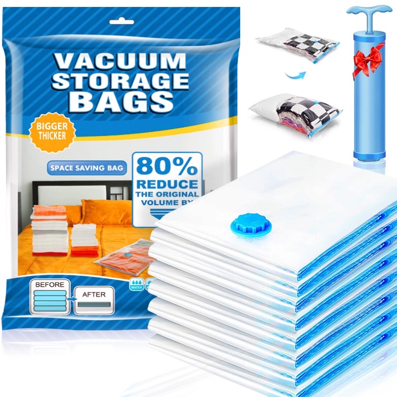 Reusable Smart Vacuum Storage Bag Pack Of 5 With Free Hand Pump