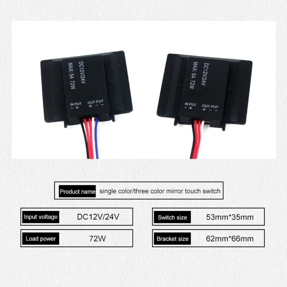 Smart 12V/24V Mirror Light Dimmer Dimmable Wall Mount LED Dimmer 5A Capacitive Touch Sensor Vanity Light