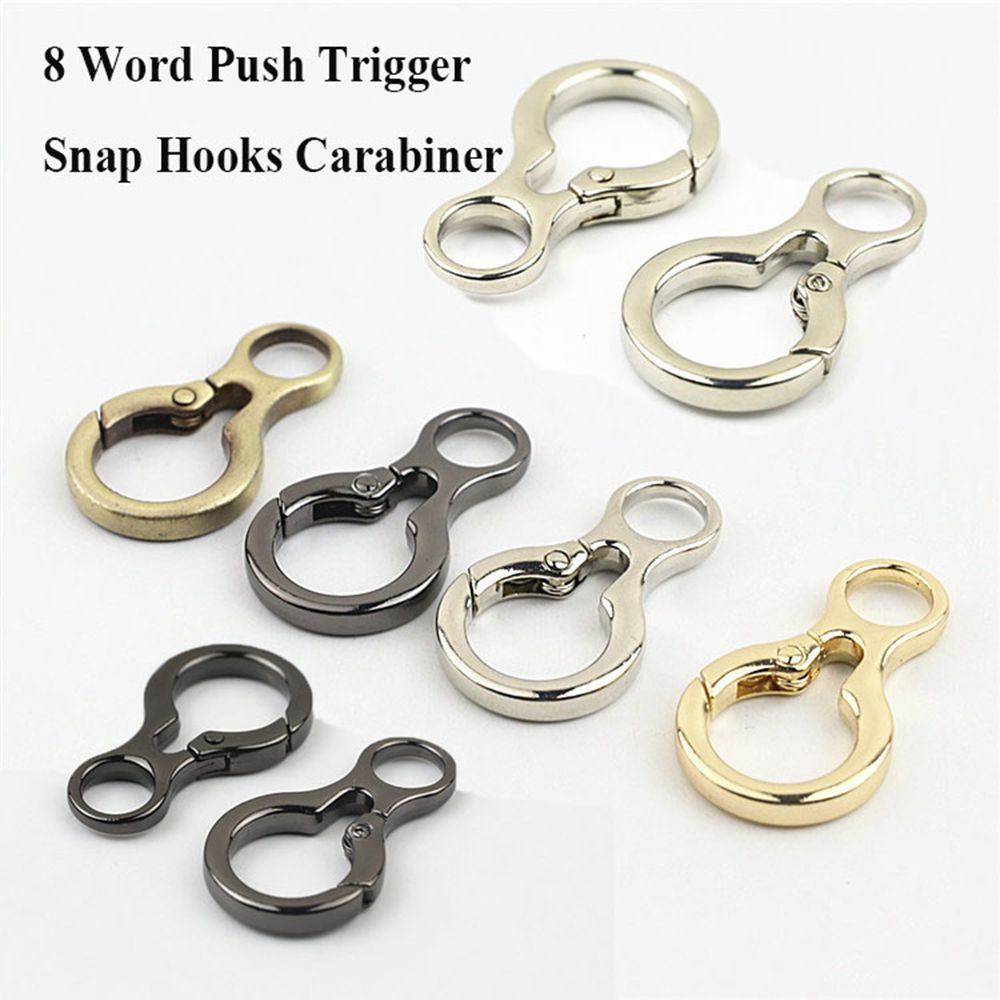 High quality Plated Gate 8-Word Push Trigger Spring O-Ring Buckles Bag Belt Buckle Carabiner Purses Handbags Snap Clasp Clip