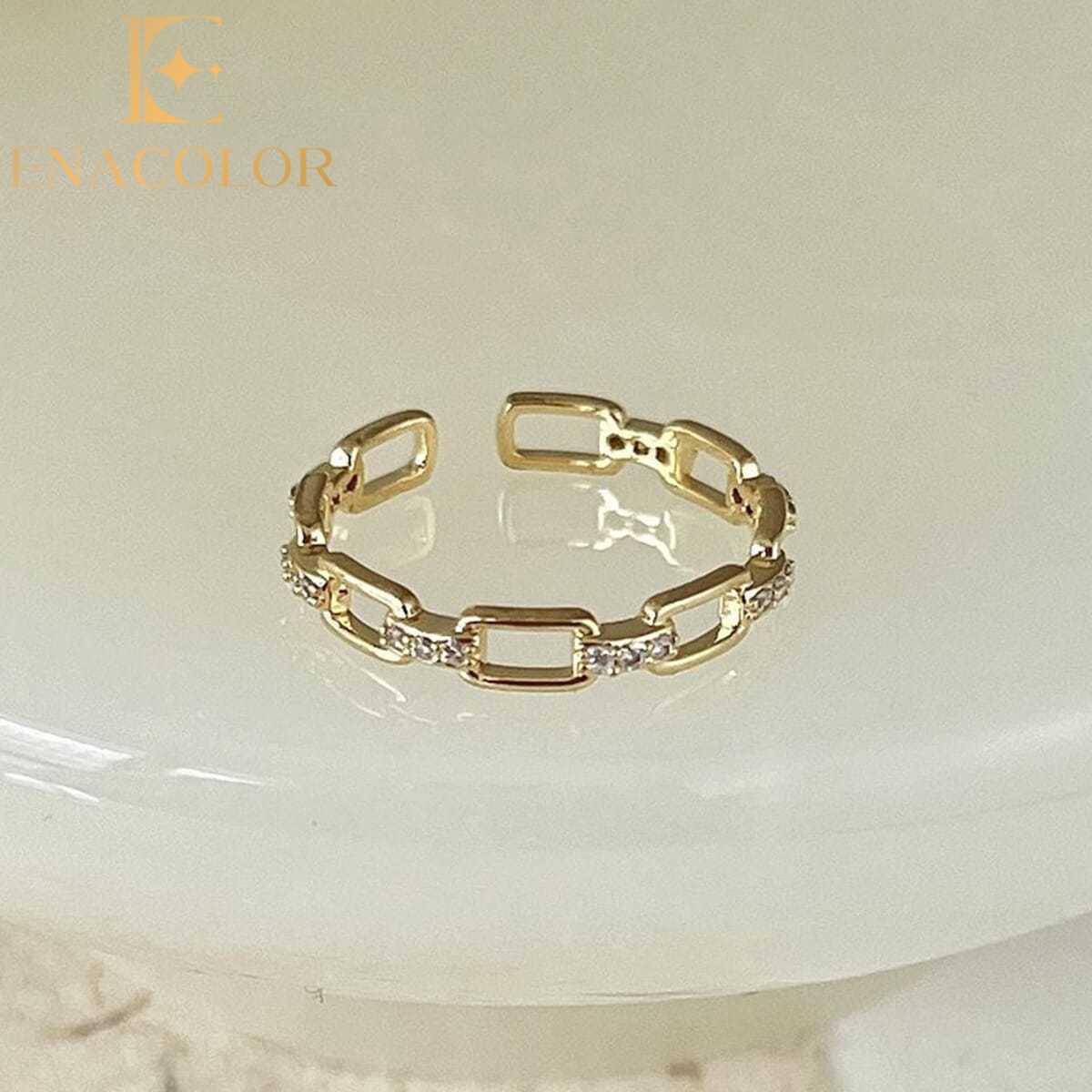 Enacolor 1Pc Vintage Crystal Butterfly Rings for Girl Ins New Korean Pearl Accessories Index finger Ring Adjust