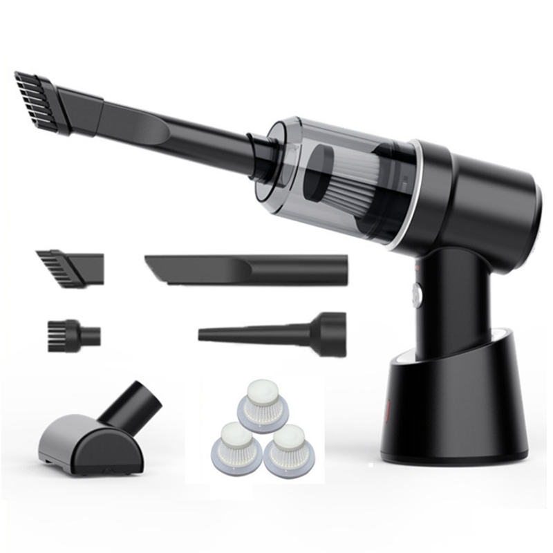 OYPFXMI 80000Pa Car Vacuum Cleaner Wireless Charging Compressed Air Handheld High-Power with HEPA Filter for Home Office Car -B