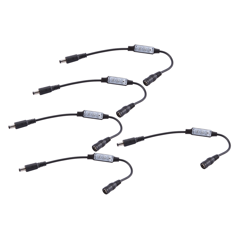 fasdaga 5X Mini Remote Controller 12A 12V-24V Dimmer for LED Tape Strips Monochrome Controller