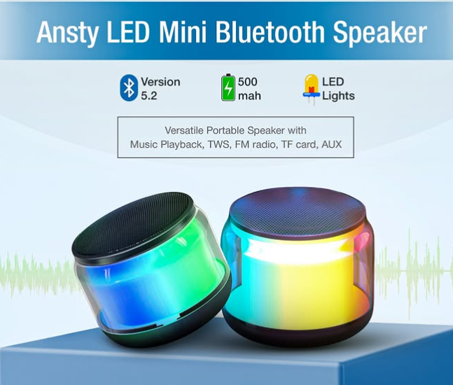 Ansty LED Bluetooth Speaker HF-006 - Versatile Portable Speaker with LED Lights