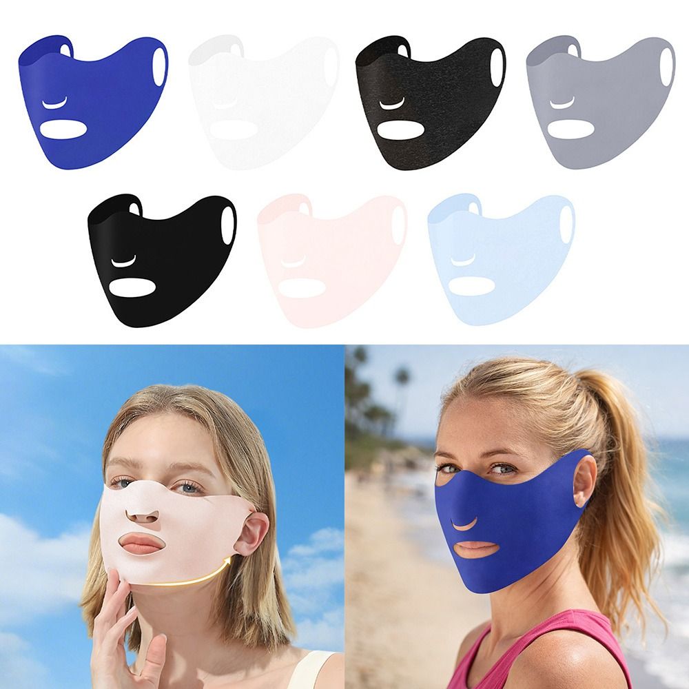 New Thin Women's Sunscreen Face Mask UV Protection Breathable 3D Seamless Masks Ice Silk One-Piece Facekini Mask