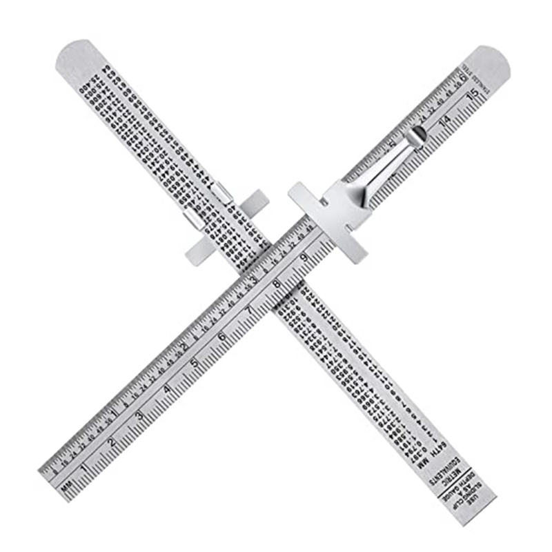 Sptrry6Inch 15Cm Pocket Ruler Stainless Steel Ruler Detachable Clip Steel Pocket Clip Scale Gauge Ruler Metric British SystemB