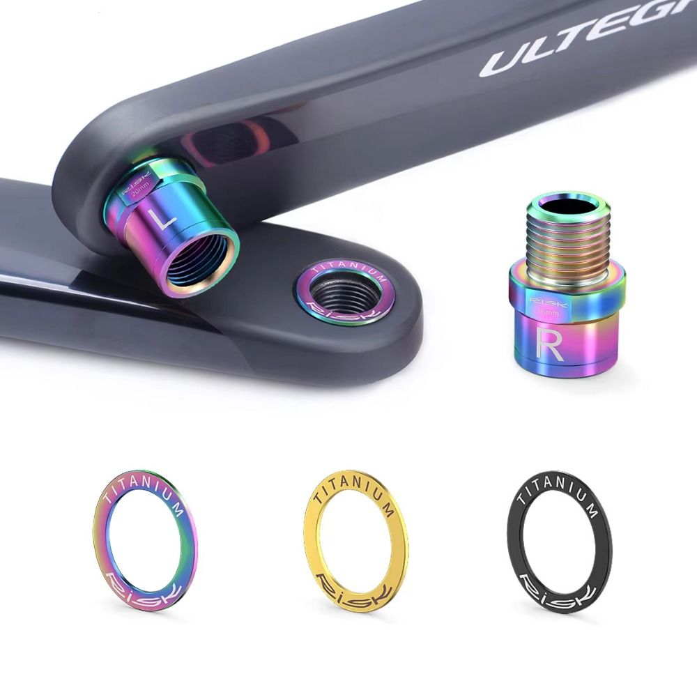 2PCS Cycling Protective Gasket Ring Bicycle Pedal Washer OD 20mm Titanium Bicycle Spacer Gasket Durable O Ring Bicycle Crank Protection Ring Outdoor Sports