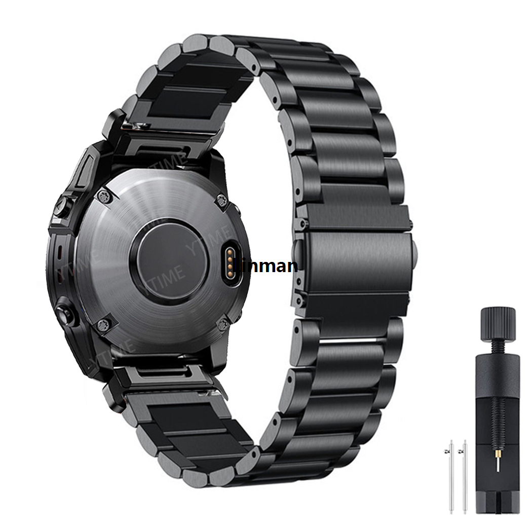 Forerunner 945 955 965 935 Metal Strap 22mm 26mm Quickfit Stainl2025 ess Steel Watchband For Garmin Descent G1/Instinct 2 2X Bracelet