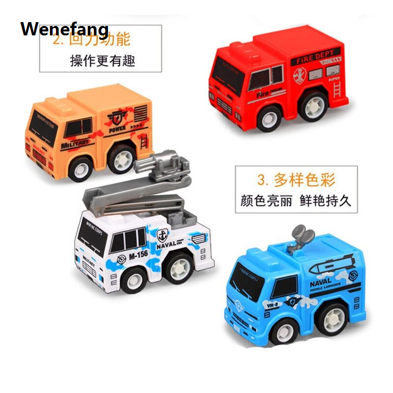 Wenefang 1Pcs Pull Back Car Toys Baby Mini Cartoon Small Bus Truck Air Plane Colorful Kids Toys Children Boy Random style