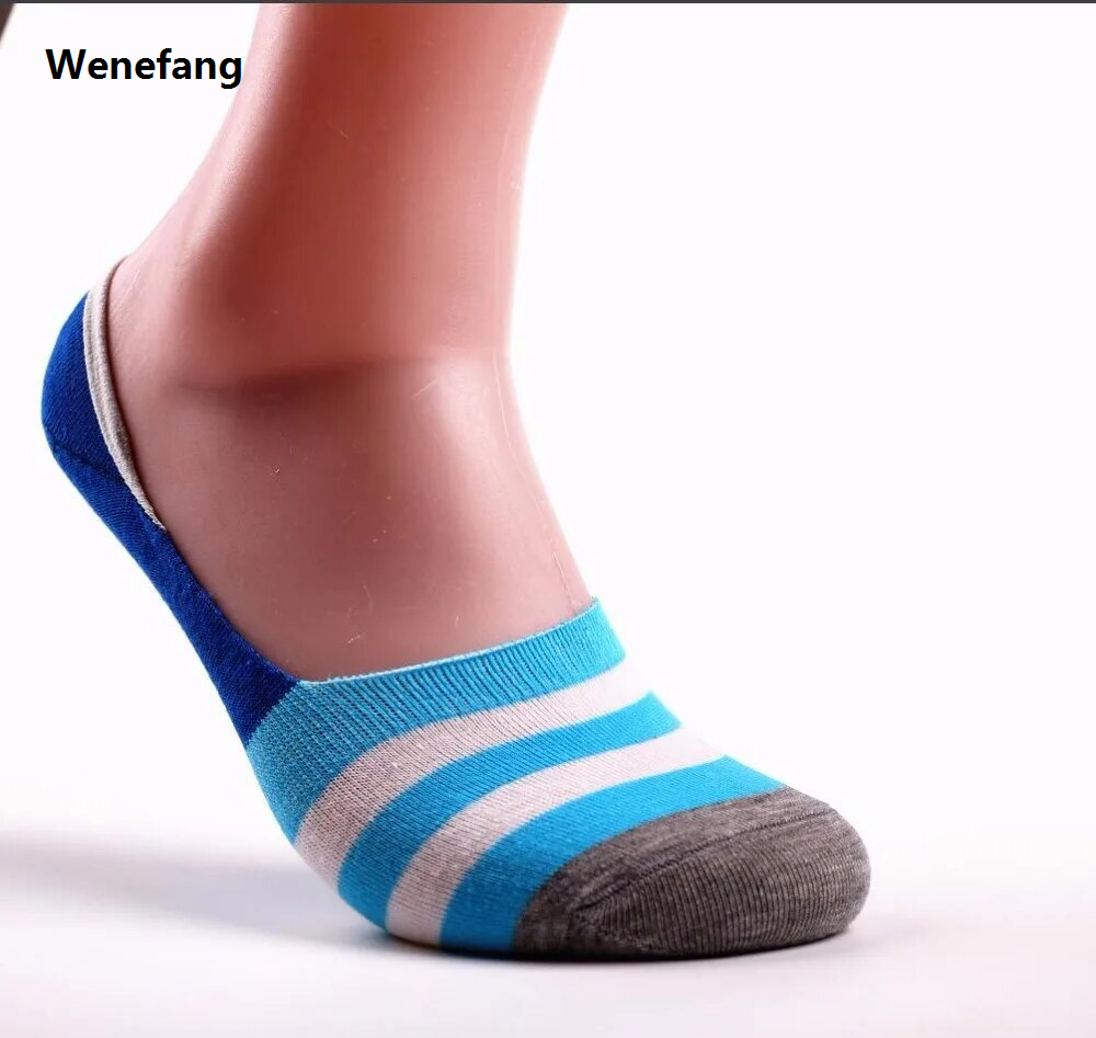 Wenefang 5 Pairs Men Cotton Socks Summer Breathable Invisible Boat Socks Hot Selling Nonslip Loafer Ankle Low Cut Short Sock Male Sox for Shoe