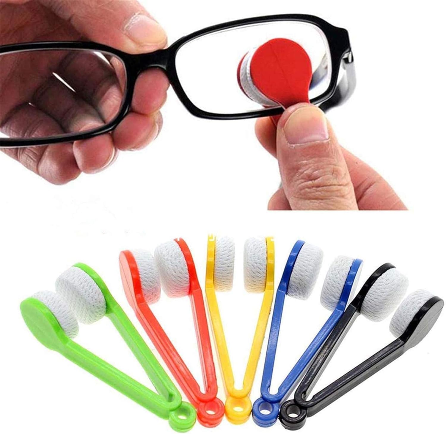 Portable Multifunctional Glasses Cleaning Rub Eyeglass Sunglasses Spectacles Microfiber Cleaning Brushes Wiping Tools