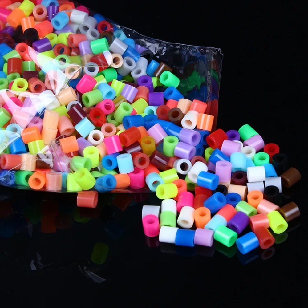 1000 pcs/Bag Handmade Gift Toy Beads Hama Beads Pixel Puzzle Beads Rainbow Color Jigsaw Puzzle Perler Fuse Beads 5mm 2.6mm Children Toy Beads Diy Educational Toys Handmade Gift