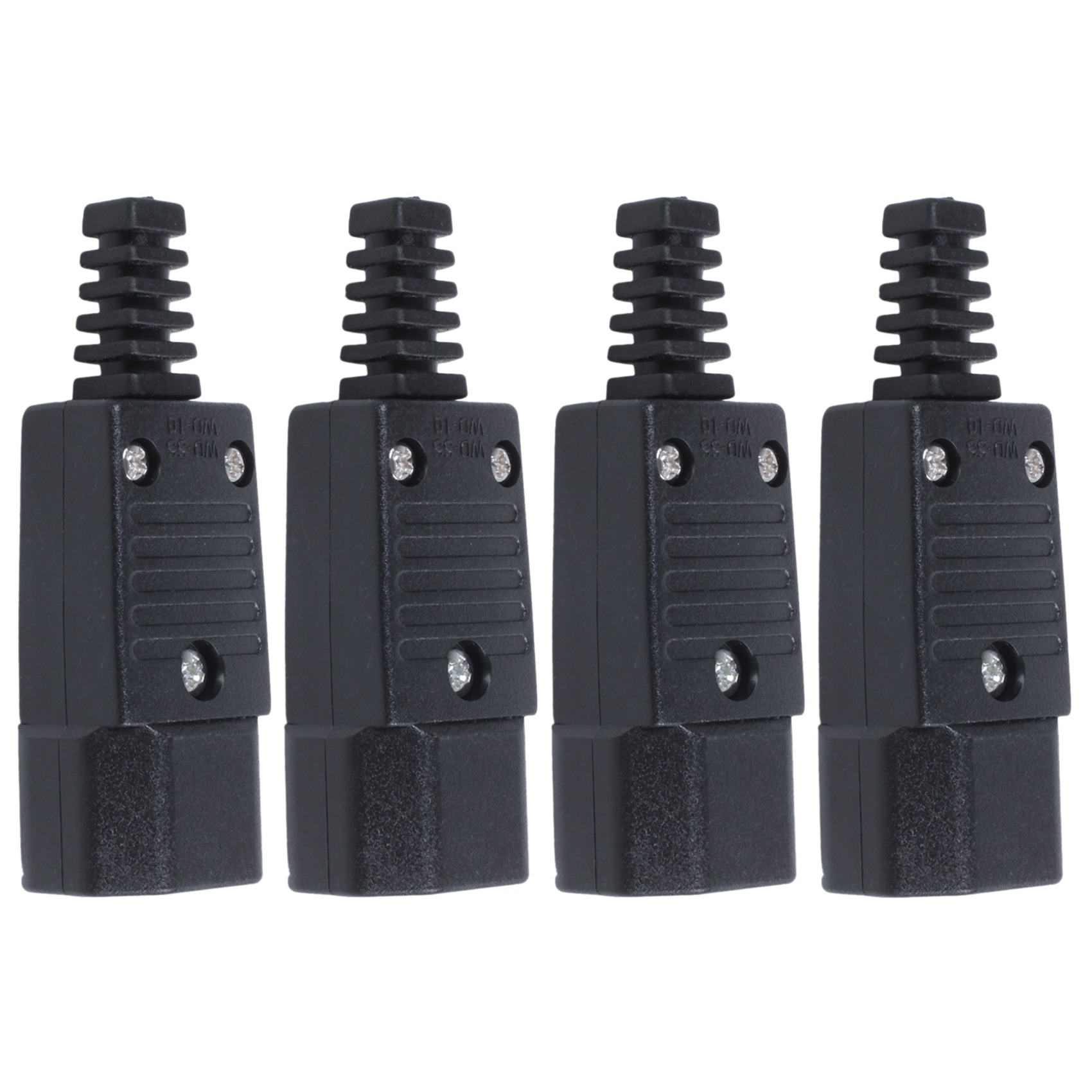 FORIDE 4X Black IEC-320 C14 Male Plug AC Power Inlet Socket Connector 250V 10A