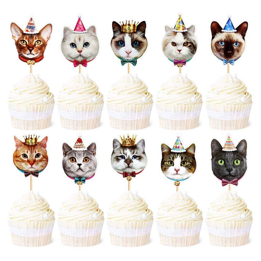 High Quality Paper Crown Dog Cat Cake Topper aking Supplies DIY Party Cupcake Toppers Party Decoration Cake Topper Wedding