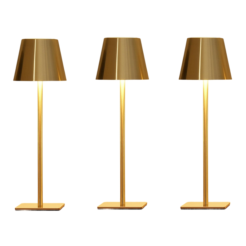 Battery Operated Cordless Table Lamp-Portable Waterproof 3-Pack for Desk for Dinner, Cafe,Outdoor(Light Gold)
