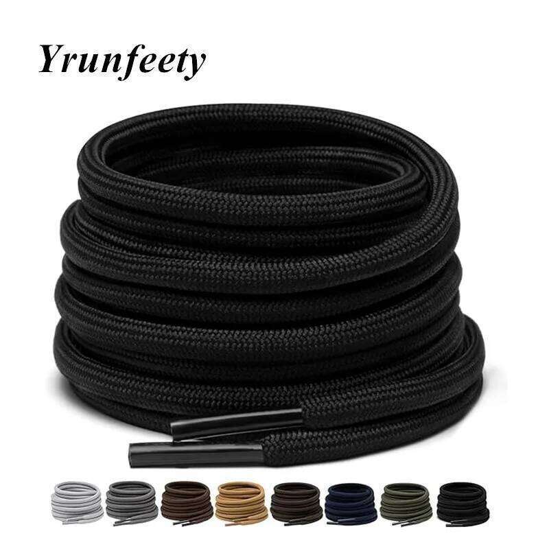 New 3 Pairs Solid Shoelaces 5MM Thick Lace Sneakers Round Heavy Duty Shoe Laces for Hiking Work Boots 22 Colors