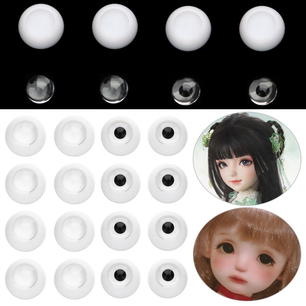 1Set New DIY Accessories Transparent&Black Eye Patch Eyeball Toy Sticking Mud Clay Acrylic Doll Eyes
