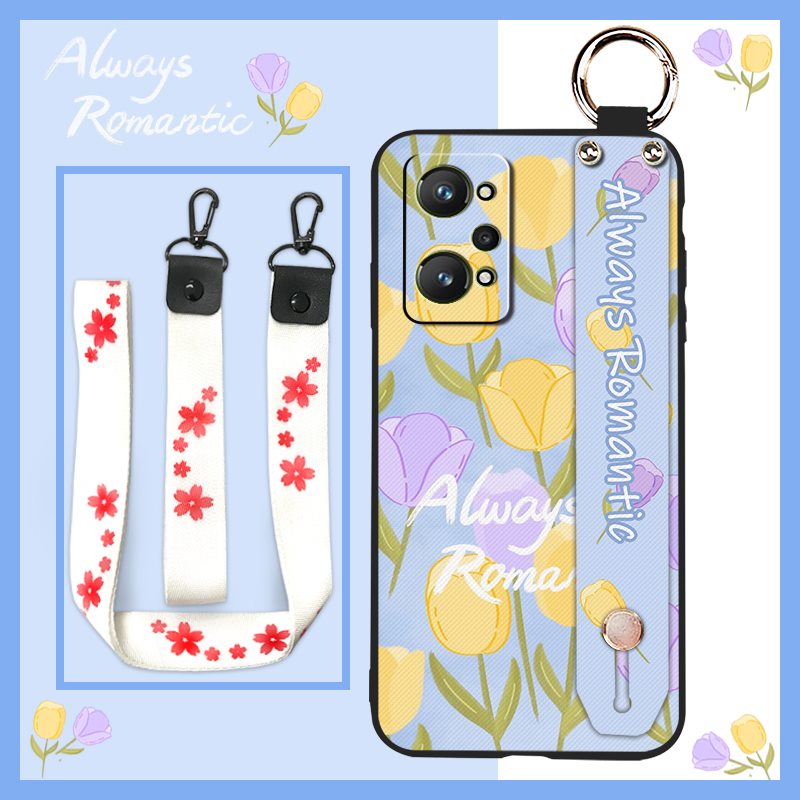 Anti-knock Wristband Phone Case For OPPO Realme GT Neo2 5G/GT2/Q5 Pro/GT NEO3T Phone Holder Lanyard protective Kickstand