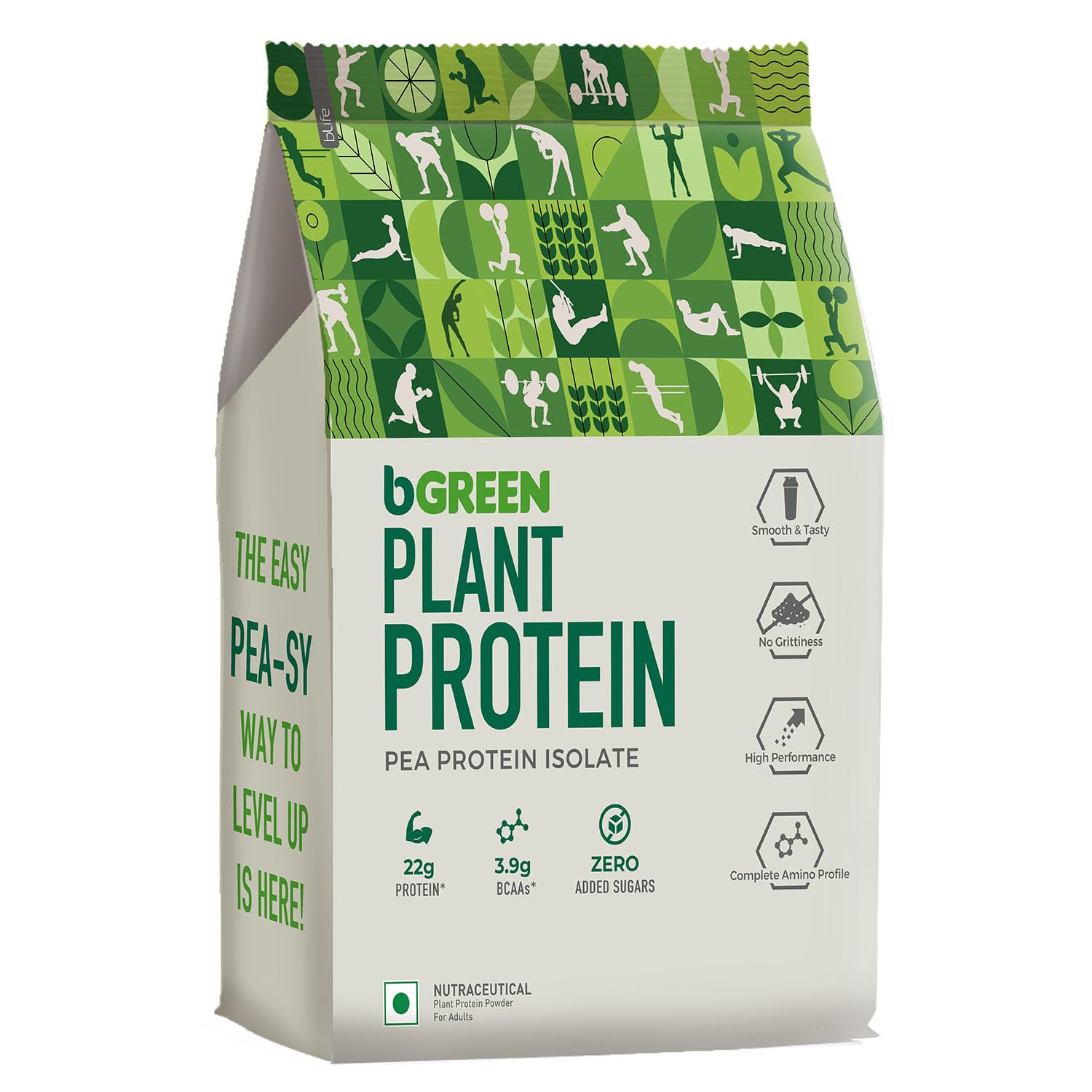 MuscleBlaze Plant Protein Powder 1kg Chocolate Flavor Vegan with Added Enzymes & Probiotics