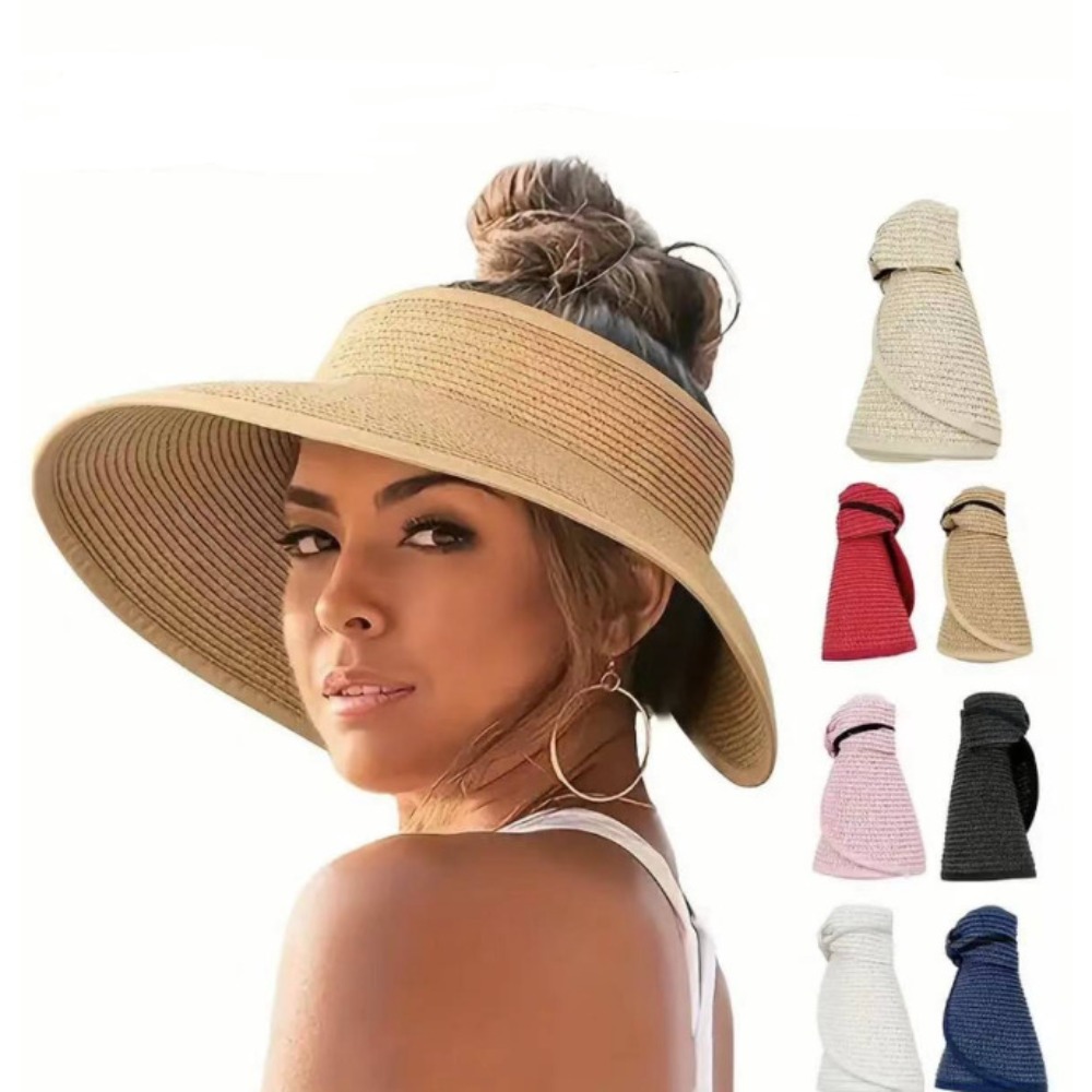 New Large Brim Sunshade Hat Detachable Foldable Beach Hats Sun Protection UPF 50+ Sun Cap