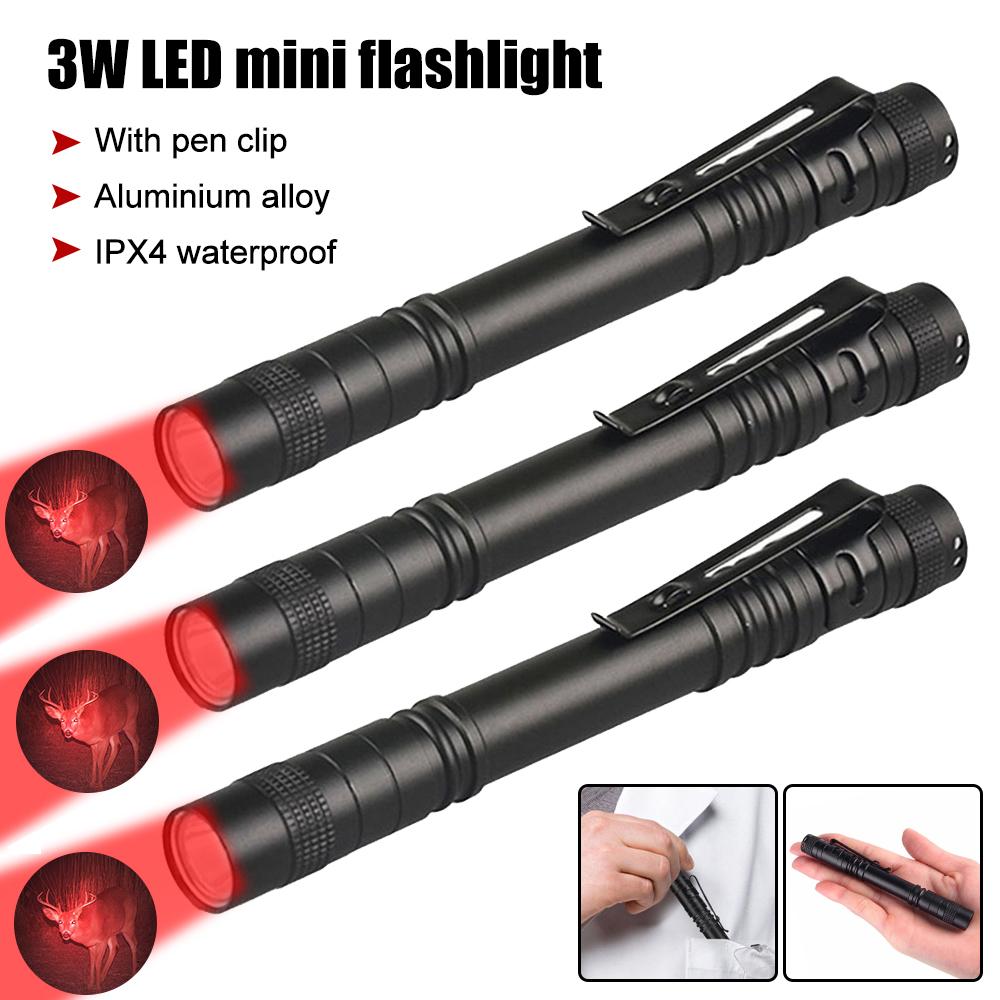 Bargain price Mini Pen Light Portable LED Flashlight White/395nm/Red Light Torch 1 Mode Pocket led flashlight For the dentist Camping Hiking