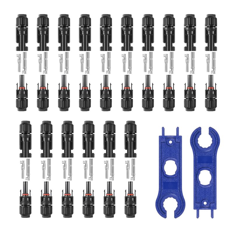 32 PCS Solar Panel Connectors , 16 Pairs Male/Female + 2 Wrenches Solar Connectors,for Solar Power