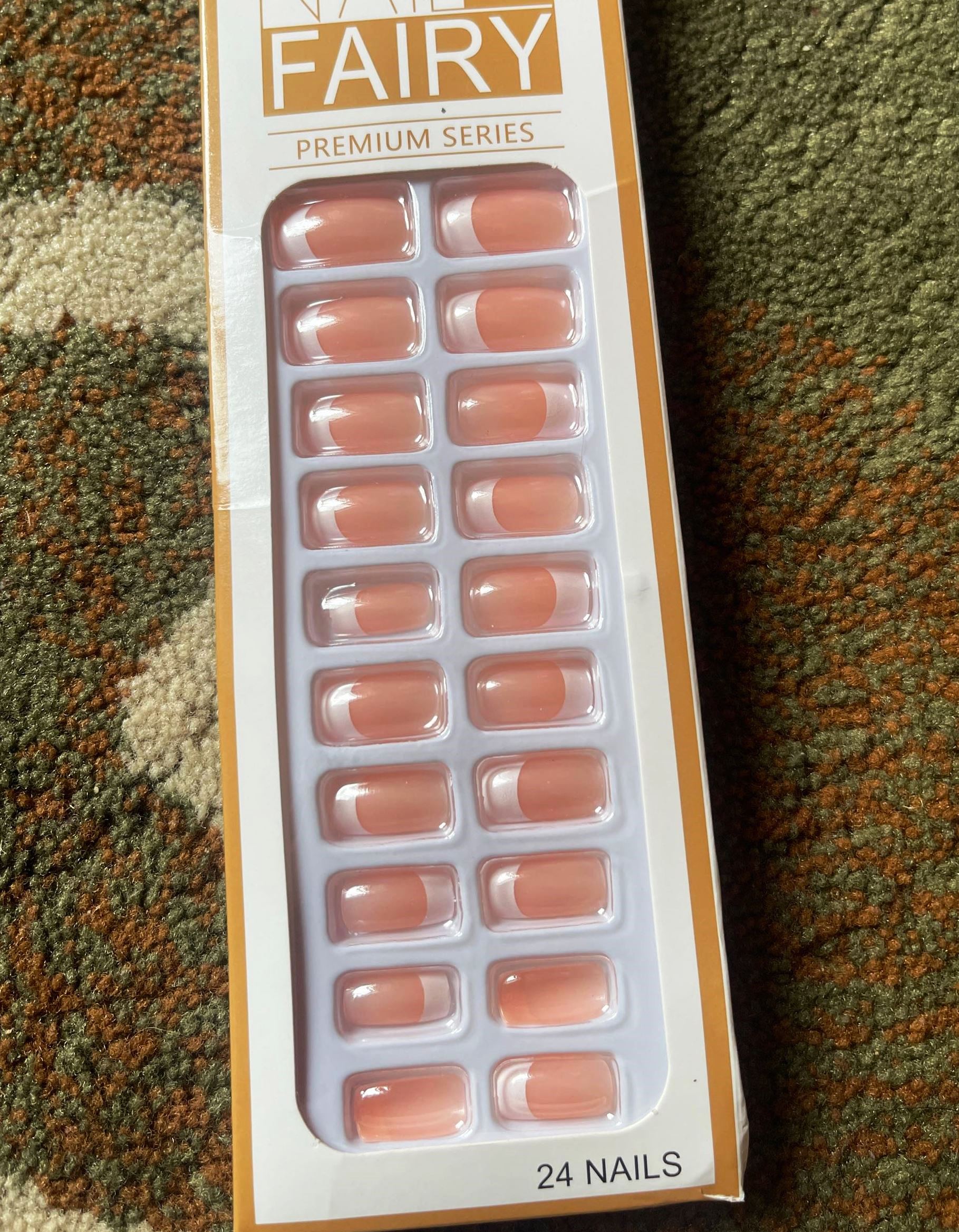 24 Pieces Fairy Nude Press On Nails - Casual Nails With Tape Glue