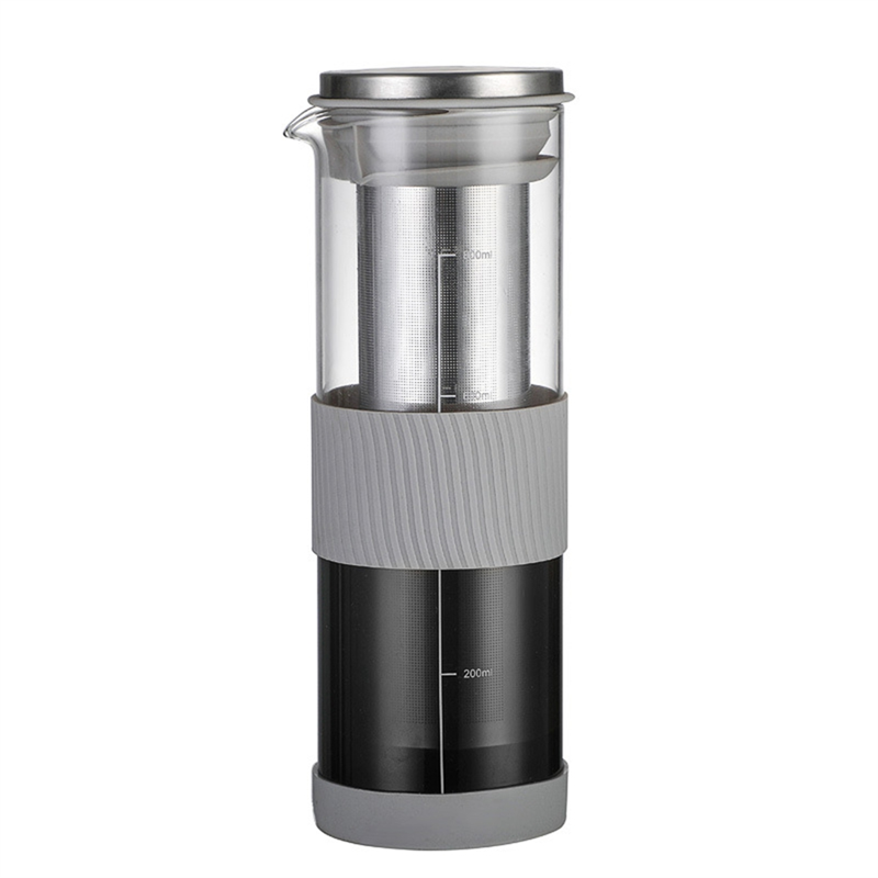 Summer Iced Coffee and Fruit Tea Glass Maker, Manual Cold Brew Coffee Pot, 800ML Portable