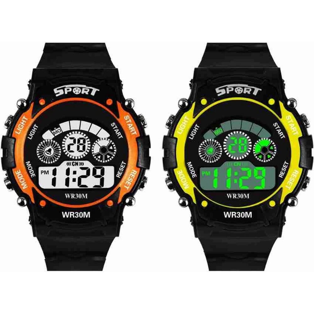Round Unisex 7 Lights Digital Watch For Kids