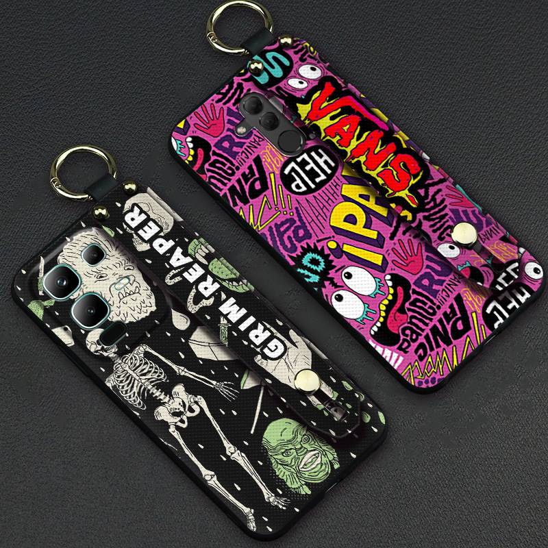 Wristband Durable Phone Case For TCL 50 5G old lady Shockproof ring protective Waterproof Anti-dust Lanyard for mom