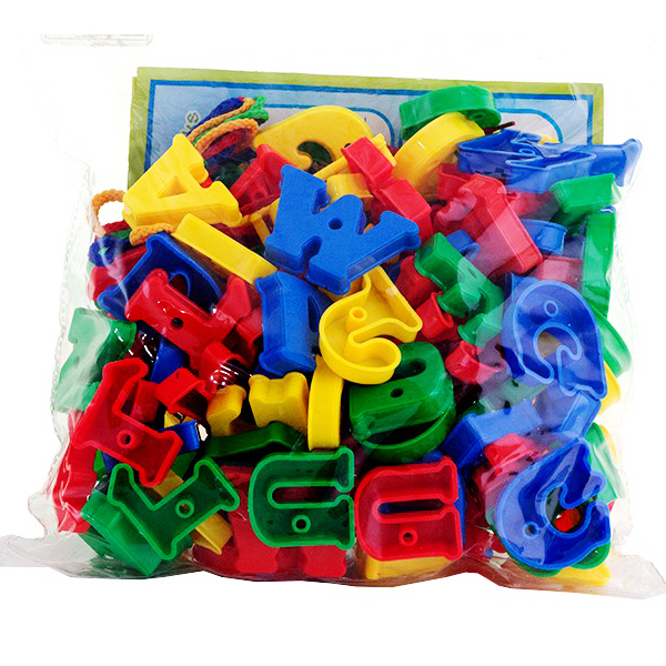 Premium DIY Alphabet Stringing Beads Set for Kids - Educational Lacing Toys for Toddlers - Early Learning Letter Recognition & Spelling Kit - Montessori Fine Motor Skills Development Toy - Multi-Color ABC Beads with Laces