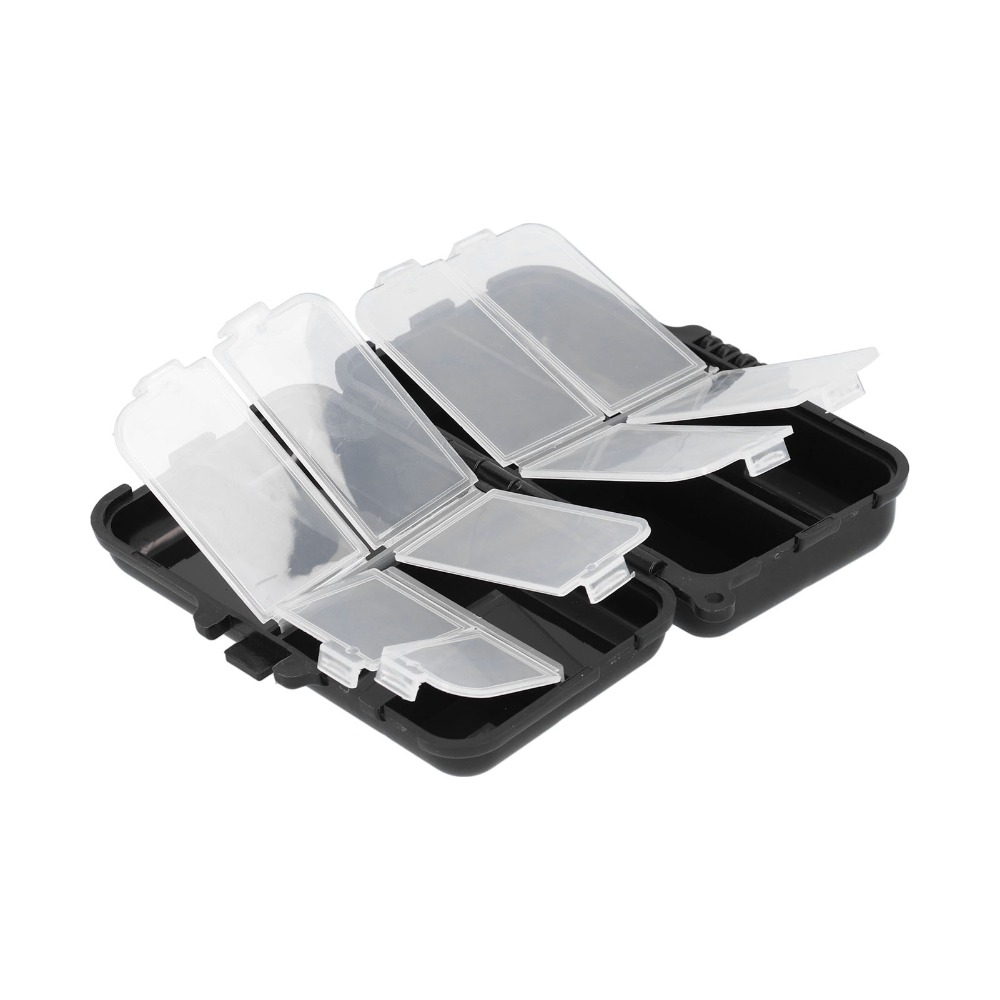 2PCS Portable 9 Compartments Fishing Tackle Box Detachable Double Sided Fishing Rigs Box ABS Mini Fishing Bait Box Bait Storage