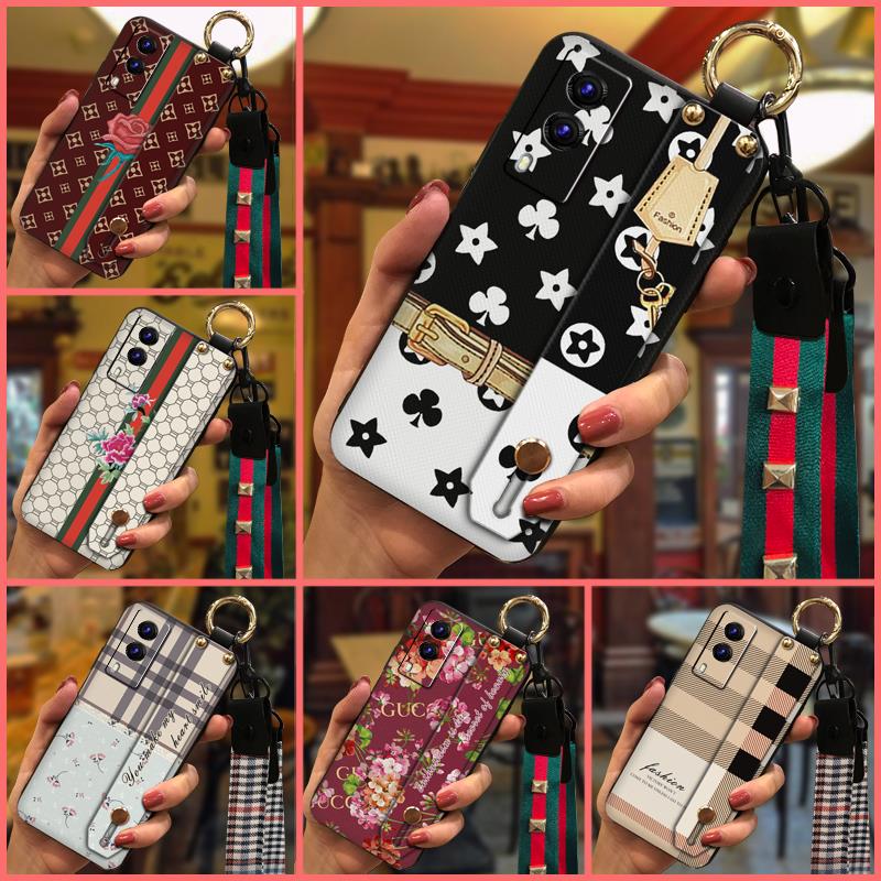 Anti-knock Anti-dust Phone Case For VIVO V21E 5G/Y71T Back Cover Luxury Shockproof Waterproof ring classical Wrist Strap