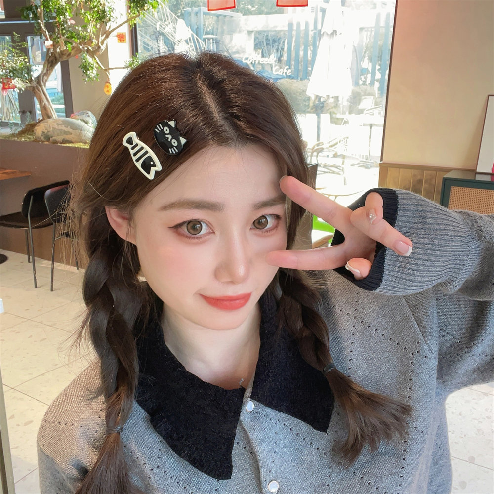 Sweet Cartoon Cat Hair Clip Headwear Fish Hairpin Hairpin Barrettes Cat Duckbill Clip Girls