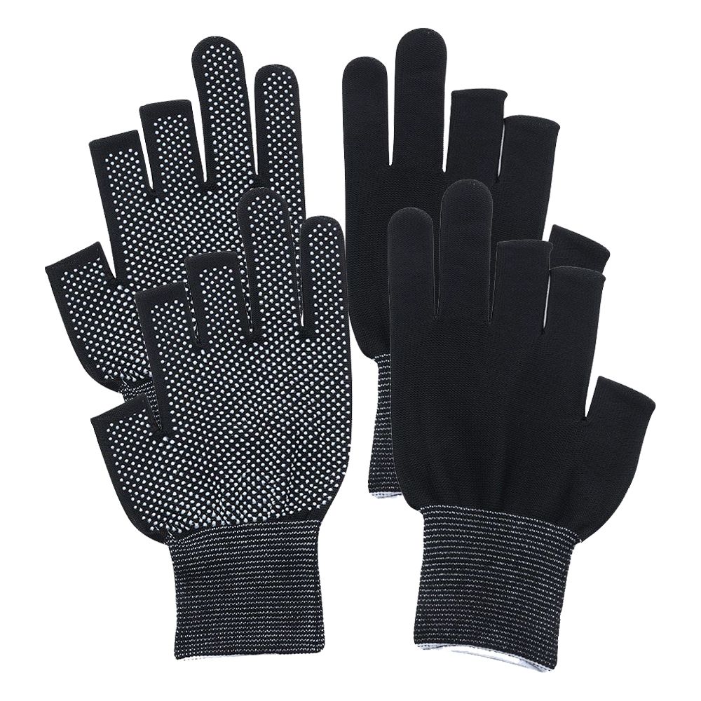 2Pairs Men/Women Stretch Sports/Biking Open/Half Fingers Driving Mittens Sun Protection Anti-Slip Fishing Gloves