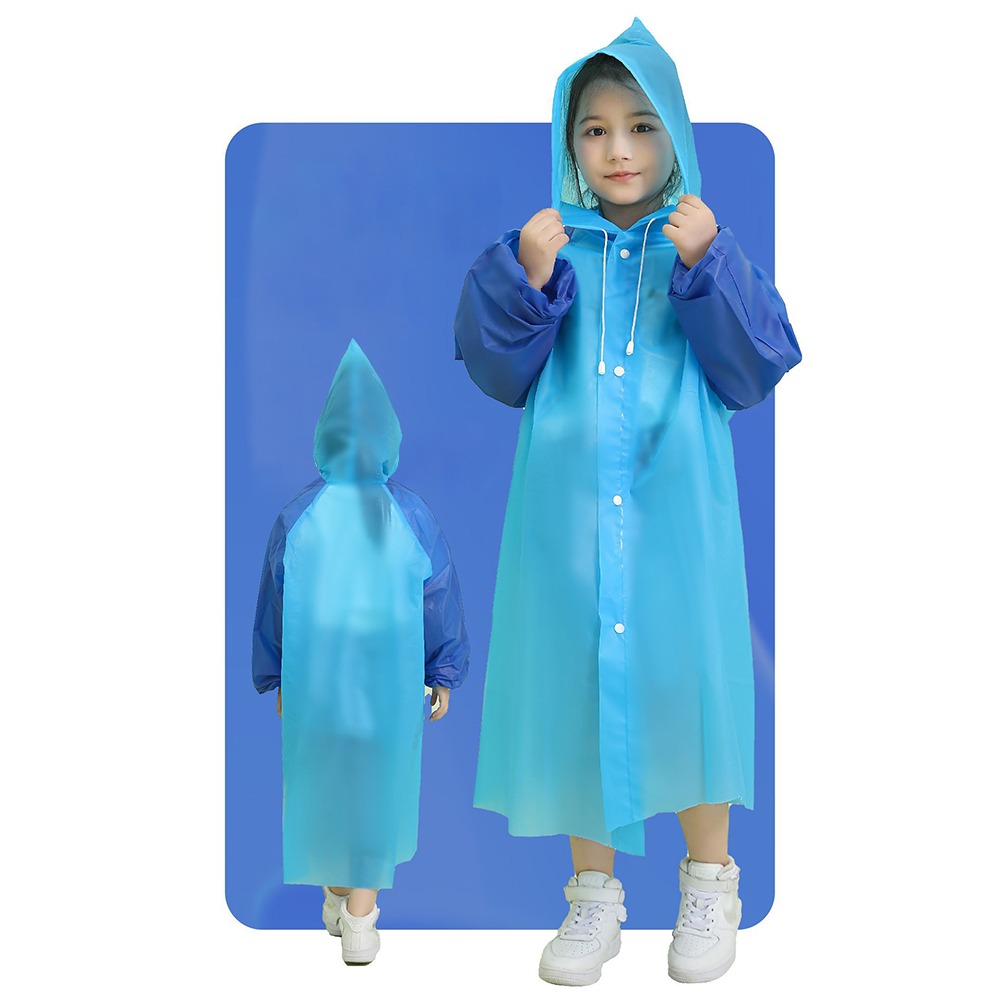 New EVA Kids Raincoat Non-disposable 5-12 Years Old Rain Coat Convenient Waterproof Reusable Poncho Outdoor